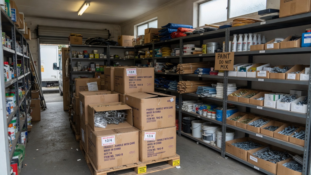 Retail storeroom receiving wholesale cartons